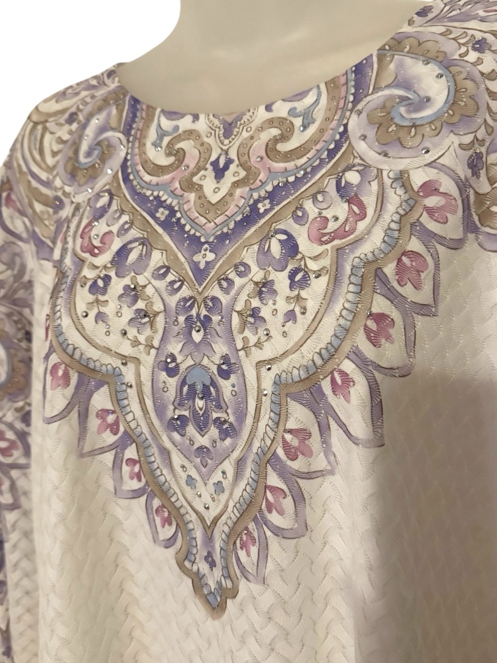 NWT Beautiful Alfred Dunner Cream w/Border Print Top XLARGE/PETITE #M - Picture 2 of 11